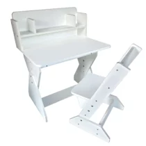 Дитяча парта зі стільчиком, з регулюванням висоти (білий колір)
