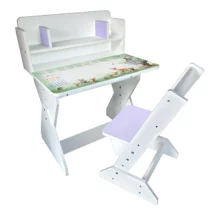 Столик дитячий зі стільчиком (біло-лавандовий колір)